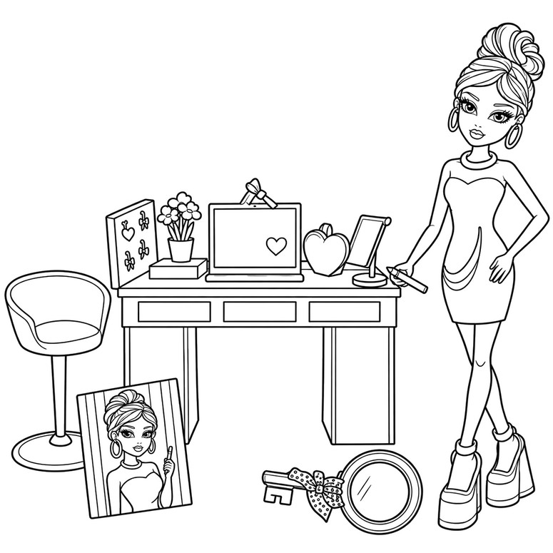 Printable coloring - Lana doll - Roblox: Dress to Impress