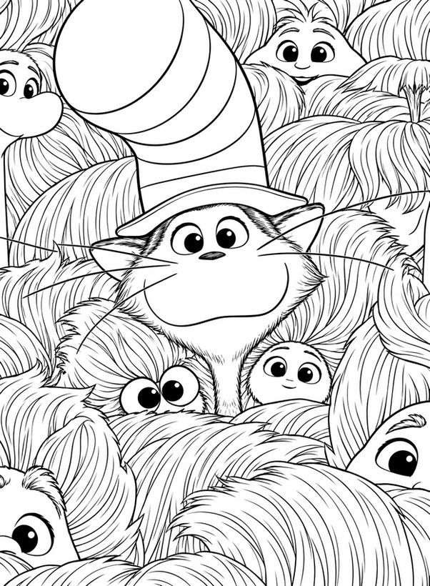 Dessin à colorier - L'affiche - Le Chat chapeauté 2026