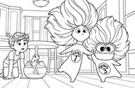 Feuille de coloriage - Thing 1 et Thing 3 - Le Chat chapeauté 2026