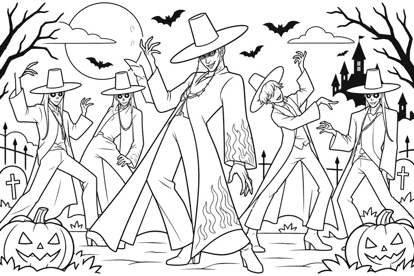 Immagine da colorare - Saja Boys - Kpop Demon Hunters - Halloween