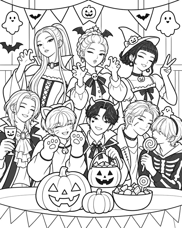 Disegno gratuito - Festa di Halloween - Kpop Demon Hunters - Halloween