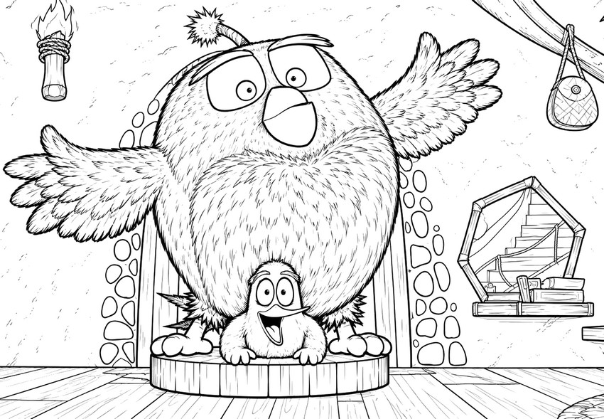 Disegno da stampare - Bomb e l'uccellino - The Angry Birds Movie 3