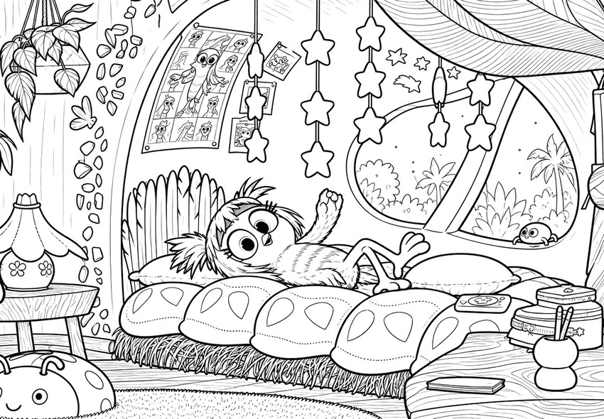 Disegno gratuito - La stanza stellata - The Angry Birds Movie 3