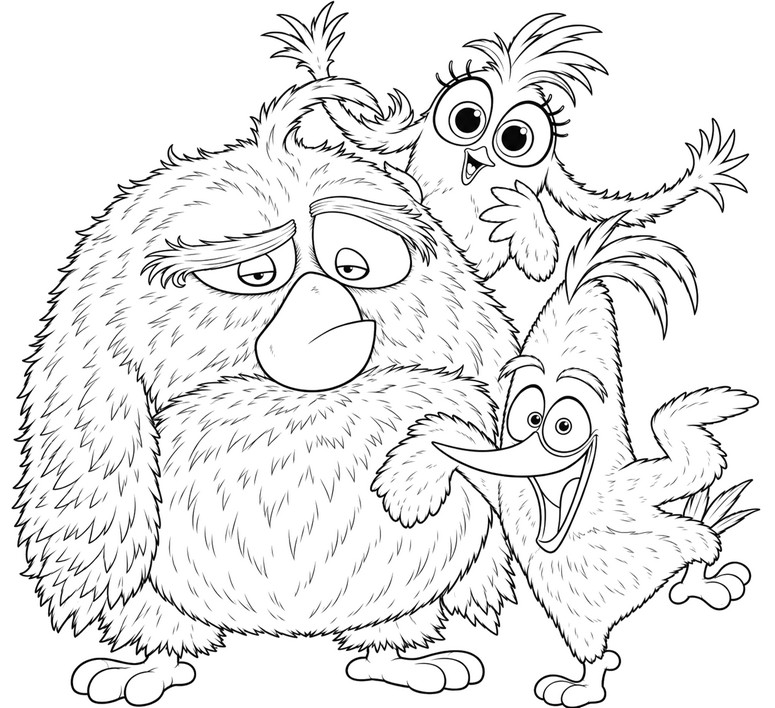 Disegno da colorare - Bomb, Matilda e Chuck - The Angry Birds Movie 3