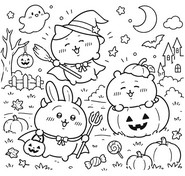 색칠할 그림 - 치이카와, 하치와레, 우사기 - 치이카와 할로윈