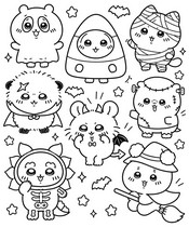 무료 색칠그림 - 의상 - 치이카와 할로윈
