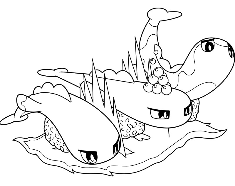 ダウンロードできる塗り絵 - メガシャリタツ（3つのすがた） - ポケモン メガディメンション