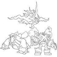 ダウンロードできる塗り絵 - メガダークライ、メガヒードラン、メガゴルーグ - ポケモン メガディメンション