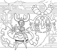 色塗り用イラスト - メガマギアナとメガチリーン - ポケモン メガディメンション