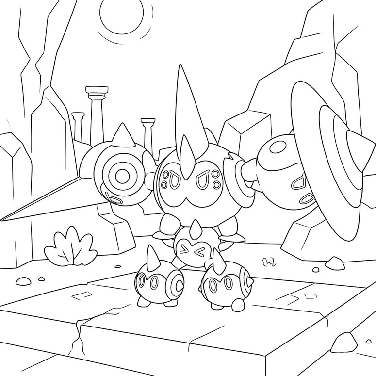 色塗り用イラスト - メガタイレーツ - Pokémon LEGENDS Z-Aのメガシンカ