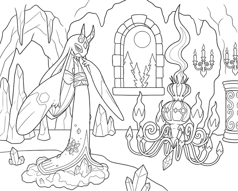 Downloadable coloring - Mega Froslass and Mega Chandelure - Pokémon Mega Evolutions from Legends Z-A