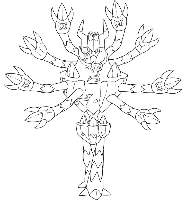 Coloring page Pokémon Mega Evolutions from Legends Z-A - Mega Barbaracle
