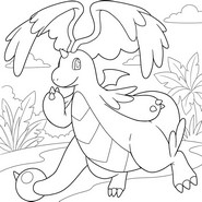 塗り絵用紙 - メガカイリュー - Pokémon LEGENDS Z-Aのメガシンカ