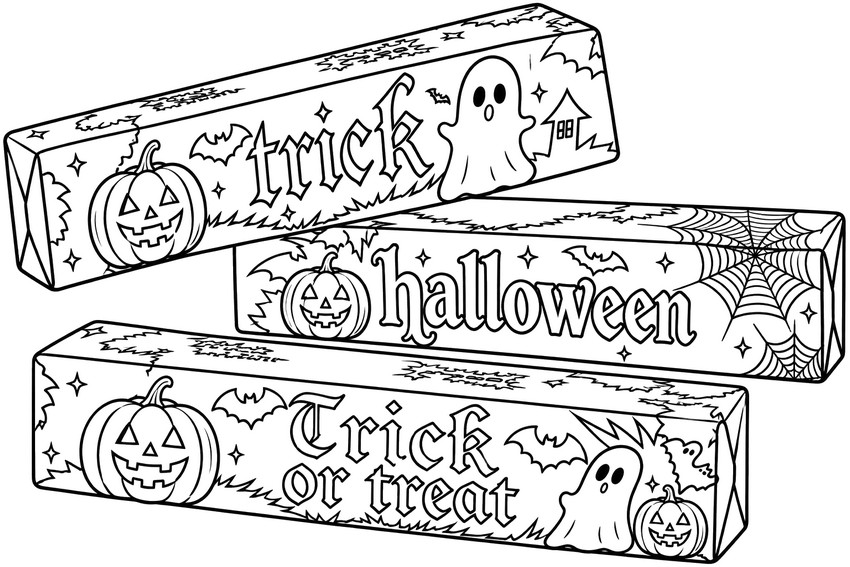 Coloring sheet - Pumpkins and Ghosts - Squishy Butter