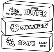 Drawing to color - Butter, Strawberry and Grape - Squishy Butter