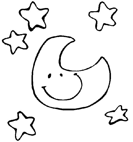 Coloring page Stars Sun Moon