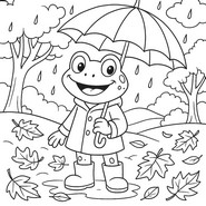 Drawing to color - Funny frog - Fall