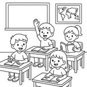Coloring page - In the classroom - School
