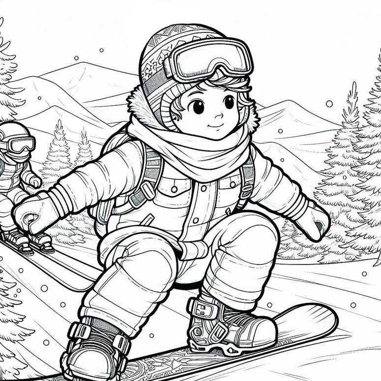Coloring page Snowboard