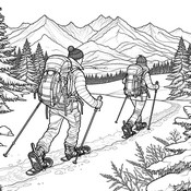 Dibujo para imprimir - Raqueta de nieve - Deportes de invierno