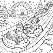 Dibujo descargable - Luge en boyas - Deportes de invierno