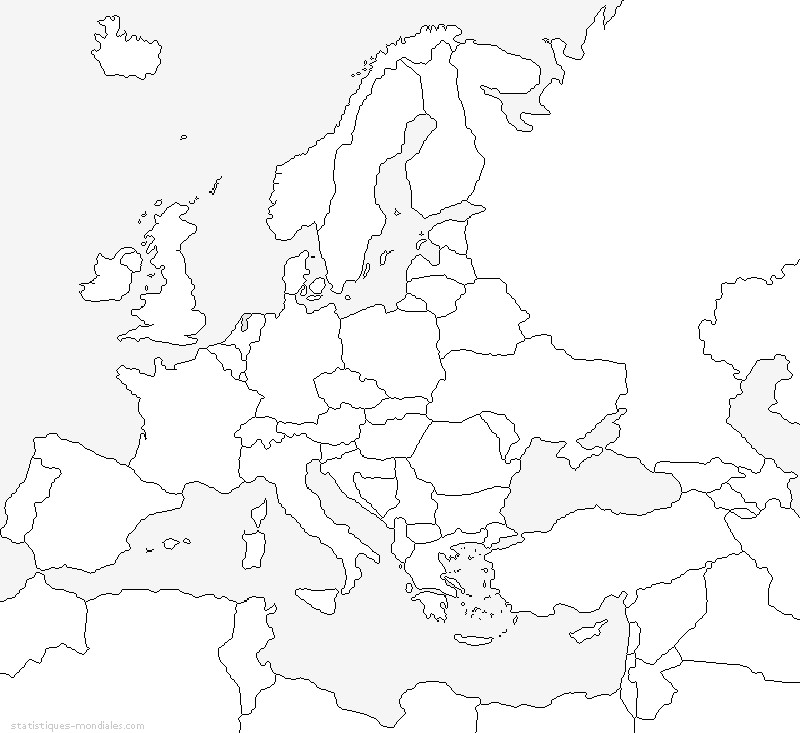 Tulostakaa värityskuvia Europa : Euroopan kartta 8