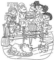 Dibujo descargable - La familia - Fiesta del Rey