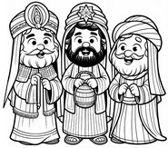 Dibujo para imprimir - Reyes Magos - Fiesta del Rey