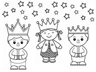 Coloring page Children with a crown