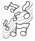 Dessin à colorier - Notes de musiques - Fête de la musique