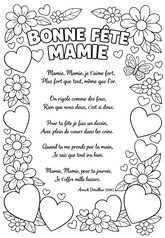 Feuille de coloriage - Comptine - Fête des grands-mères