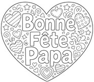 Coloriage à télécharger - Grand coeur - Fête des pères