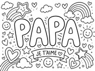 Feuille de coloriage - Papa Je t'aime - Fête des pères