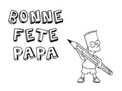 Dessin à colorier - Bart Simpson - Fête des pères