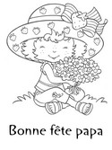 Coloriage - Charlotte aux fraises - Fête des pères