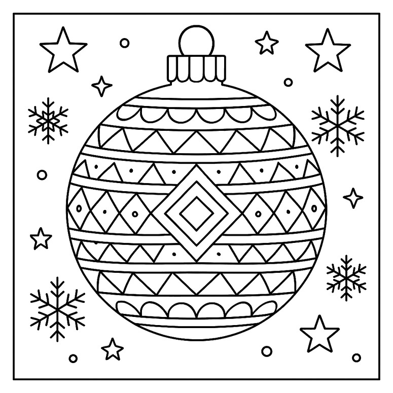 Dibujo descargable - Bola de Navidad - Navidad