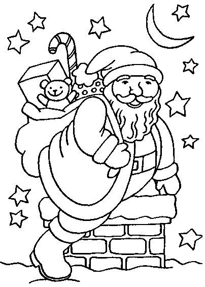 Coloriage Père Noël gratuit à imprimer