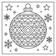 Dibujo para colorear - Bola de Navidad - Navidad