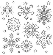 Drawing to color - Various shapes - Snowflake