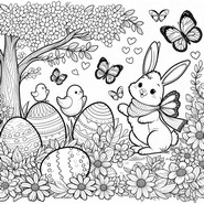Lámina para colorear - Jardín - Pascuas