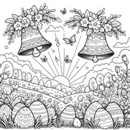 Dibujo gratuito - Campanas de Pascua - Pascuas