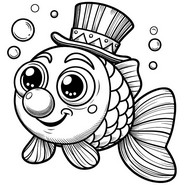 Dibujo para imprimir - Pez payaso divertido - Día de los Inocentes