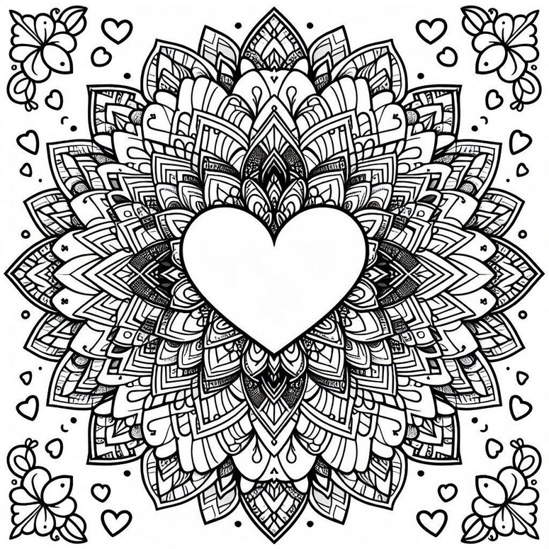 Coloring page Valentine's Day : Mandala 07
