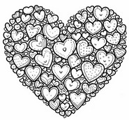 Dibujo gratuito - Un corazón lleno de corazones - San Valentin