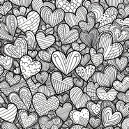 Dibujo gratuito - Página llena de corazones - San Valentin