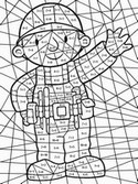 Coloriage gratuit - Coloriage Magique Bob le bricoleur - Coloriages magiques