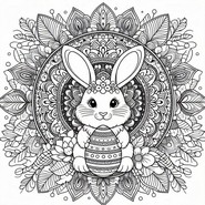Dibujo para imprimir - Conejo de Pascua - Mandalas de Pascuas