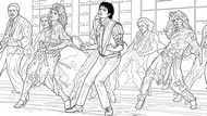 Ausmalbild zum Herunterladen - Tanz mit den Zombies - Michael Jackson
