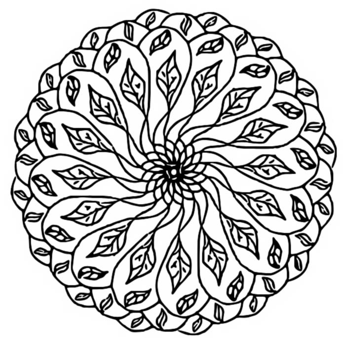 Mandala Feuille d'automne - Coloriage pour adulte à imprimer