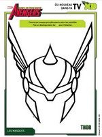 Coloriage à imprimer - Masque Thor - Avengers